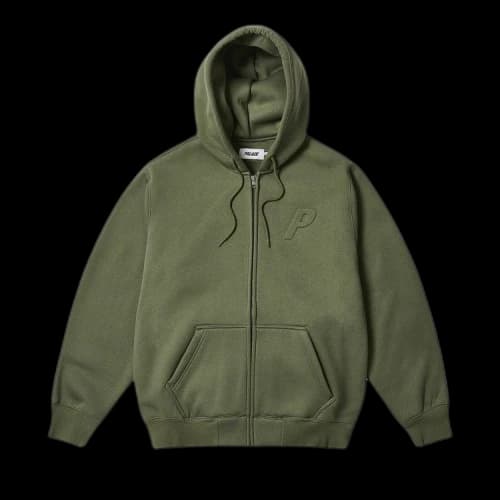 Palace Thermal Embossed P3 Zip Hood 'The Deep Green'