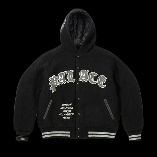 Palace Hooded Varsity Jacket 'Black'