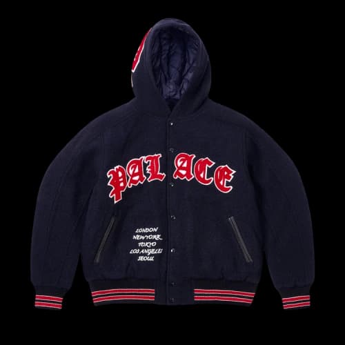 Palace Hooded Varsity Jacket 'Navy'