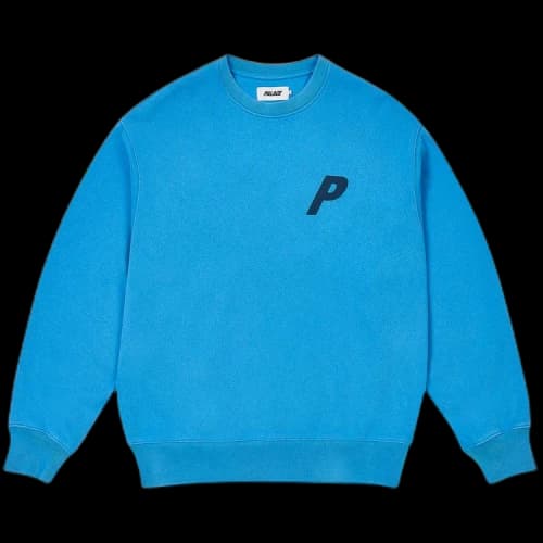 Palace Pigment P3 Crew 'Ocean Blue'