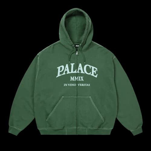 Palace Triple Stitch Veritas Zip Hood 'Racey Green'