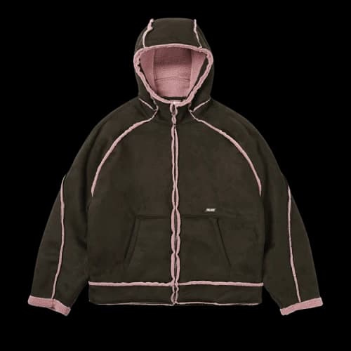 Palace Sherpa Faux Suede Hooded Jacket 'Fox'