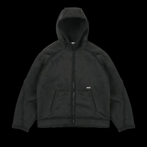 Palace Sherpa Faux Suede Hooded Jacket 'Black'