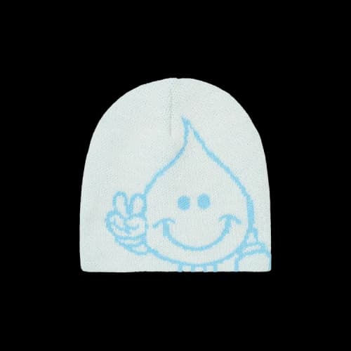 Palace World Industries Reverso Nein Cuff Beanie 'White/Blue'