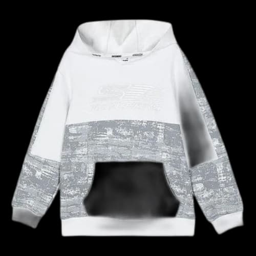 (GS) Skechers Contrast Color Hoodie 'White Grey'