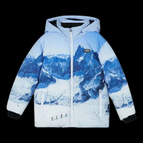 (GS) Skechers SKX Mountain Printed Down Jacket 'Blue White'