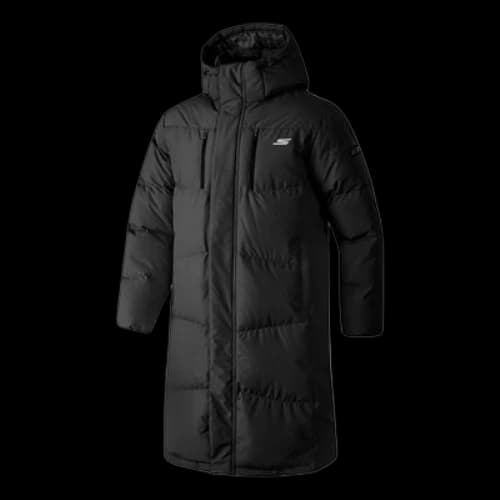 Skechers Basic Letter Print Long Down Jacket 'Black'