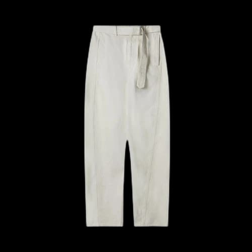 Lemaire Heavy GD Denim Twisted Belted Pants 'Misty Ivory'