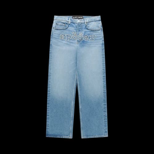Sp5der Distressed Logo V3 Denim 'Vintage Wash'
