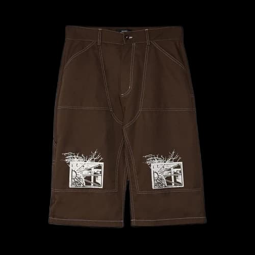 Rassvet x PACCBET Printed Work Shorts 'Dark Brown'