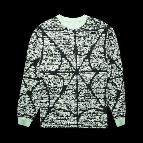 Rassvet x PACCBET Spider Web Long-Sleeve T-Shirt 'Black/Lime'