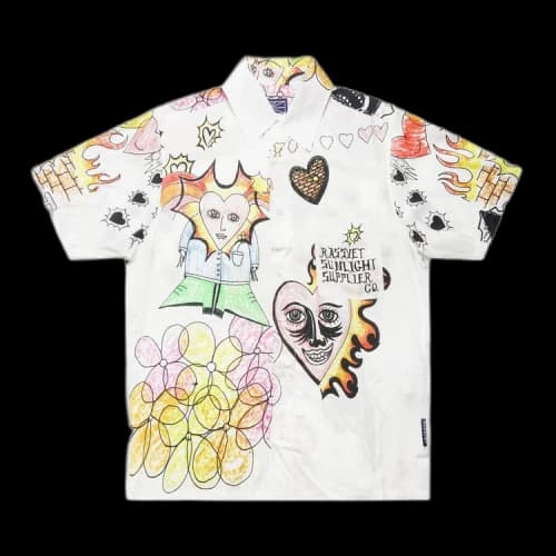Rassvet Drawstrings Graphic Print Shirt 'White'