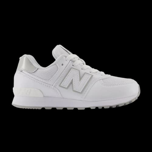 New Balance 574 Little Kid Wide 'White Silver Metallic'