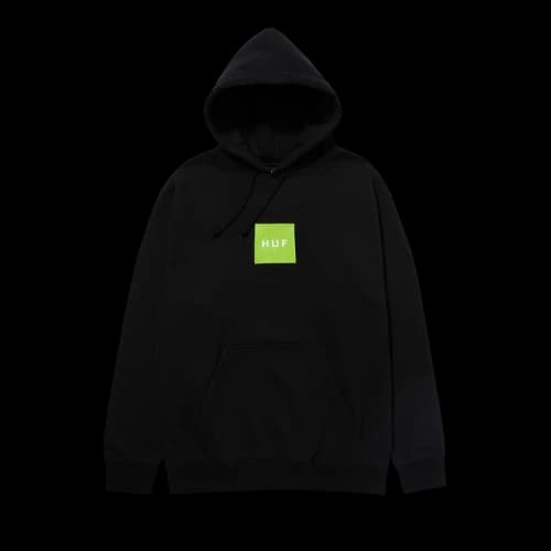 HUF Box Logo Pullover Hoodie 'Black/Huf Green'