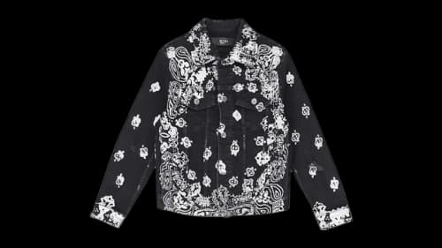 AMIRI Kids' Bleach Bandana Trucker Jacket Black