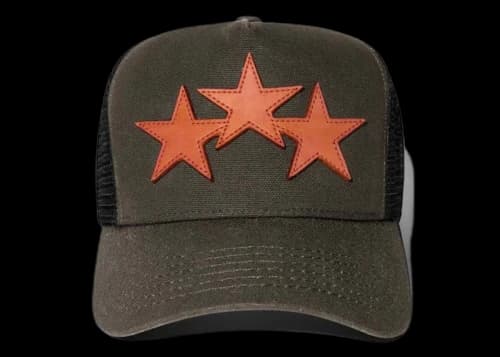 AMIRI Three Star Trucker Hat Military Green
