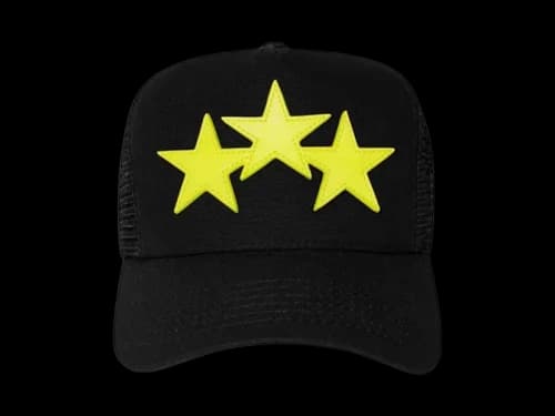 AMIRI Three Star Trucker Hat Black/Lime