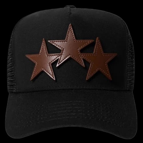 AMIRI Three Star Trucker Hat Black