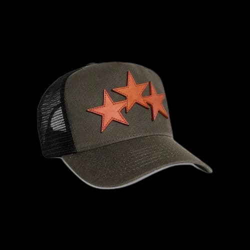 Amiri Three Star Trucker Hat 'Military Green'