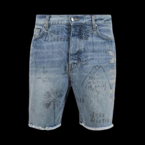 Amiri Military Stencil Denim Short 'Stone Indigo'