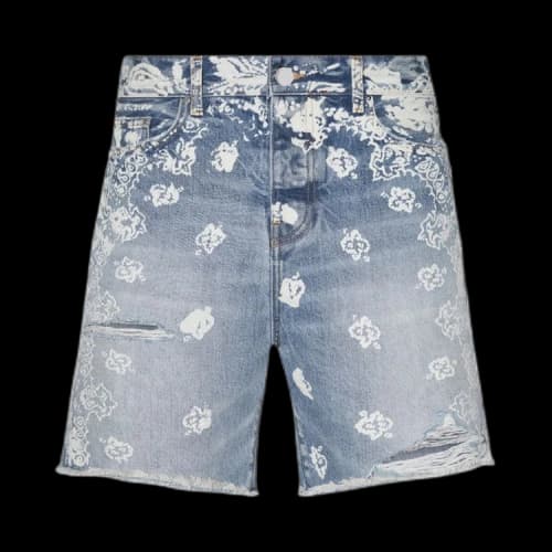 Amiri Bleach Bandana Denim Short 'Clay Indigo'