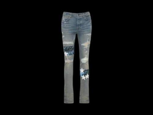 AMIRI Hawaiian Star Art Patch Jeans Clay Indigo