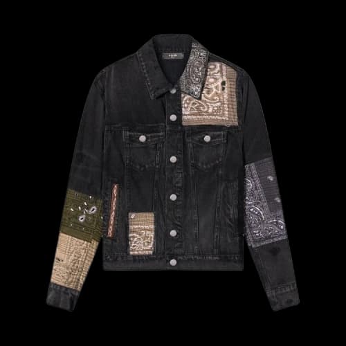 Amiri Bandana Art Patch Trucker 'Aged Black'