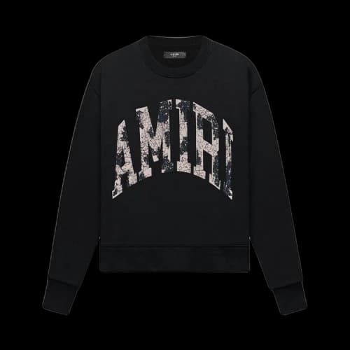 Amiri Collegiate Logo Crew 'Black'