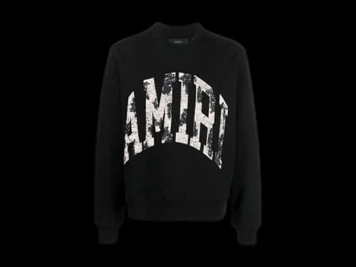 AMIRI Collegiate Logo Crewneck Sweatshirt Black