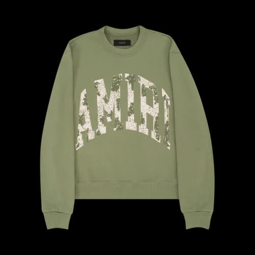 Amiri Collegiate Logo Crew 'Military Green'