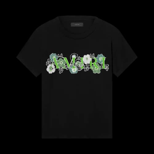 Amiri Flower Logo Tee 'Black'