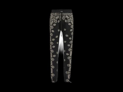 AMIRI Bandana Bleach Sweatpants Black