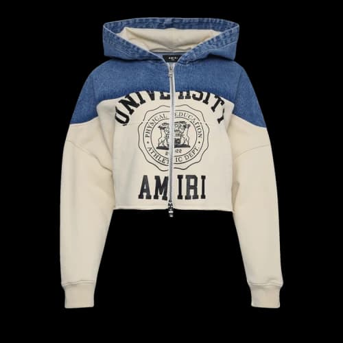 Amiri Hybrid Zip Up Hoodie 'Vintage Indigo'