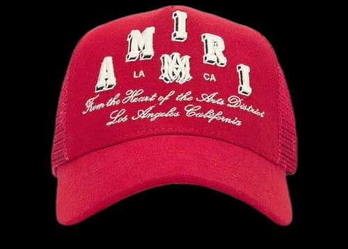 AMIRI Varsity Logo Trucker Cap Red