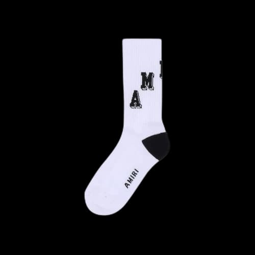 Amiri Collegiate Tube Sock 'White/Black'