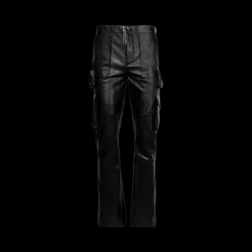 Amiri Leather Tactical Flare Cargo 'Black'