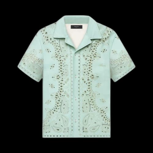 Amiri Leather Bandana Shirt 'Mint'