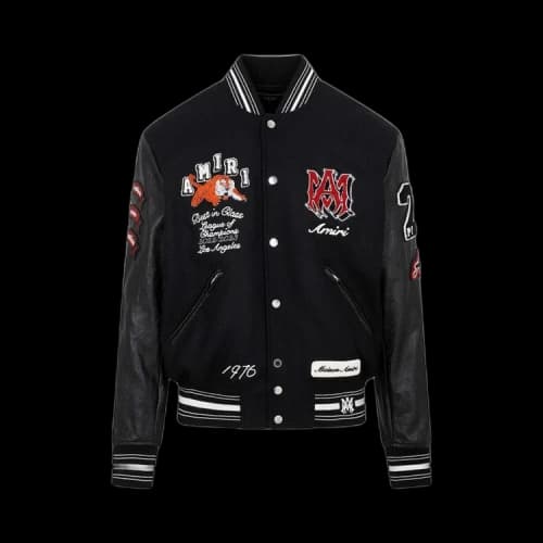 Amiri Vintage Patch Varsity Bomber Jacket 'Black'