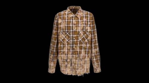 AMIRI Bleached Long Sleeve Brown Shirt Brown