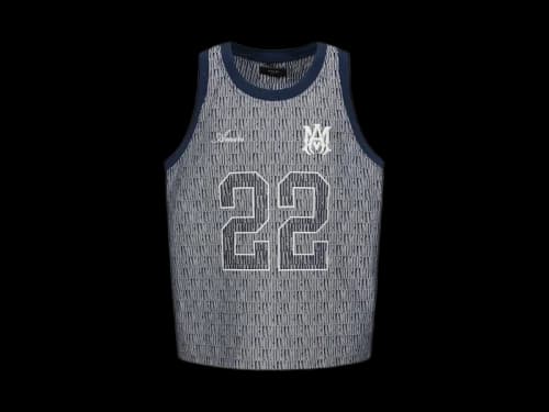 AMIRI Jacquard Basketball Jersey Washed Indigo