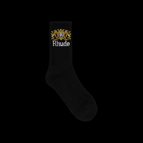 Rhude Crest Logo Sock 'Black/White/Yellow'