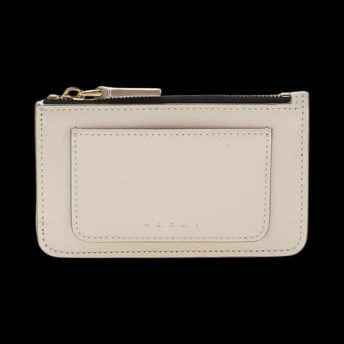 Marni Talc Grey Marni Saffiano Leather Card Case Talc Grey