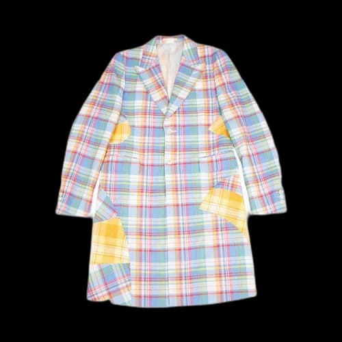 Comme des Garçons Other Plaid Patterns Wool Coat 'Blue/Yellow'