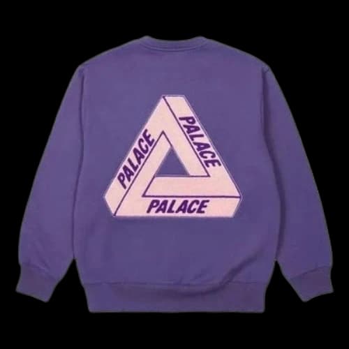Palace S23 Fleece Tri-Ferg Crew Sweater 'Purple'