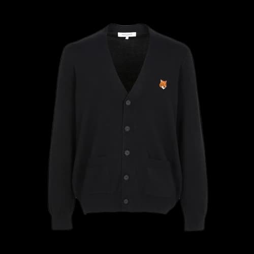 Maison Kitsune Fox Head Cardigan Black