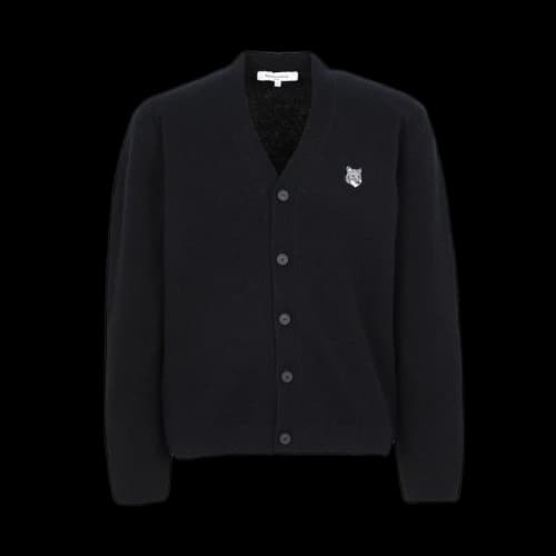 Maison Kitsune Fox Head Cardigan Black