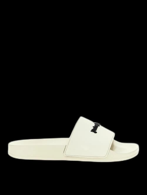 Palm Angels Logo Pool Sliders White