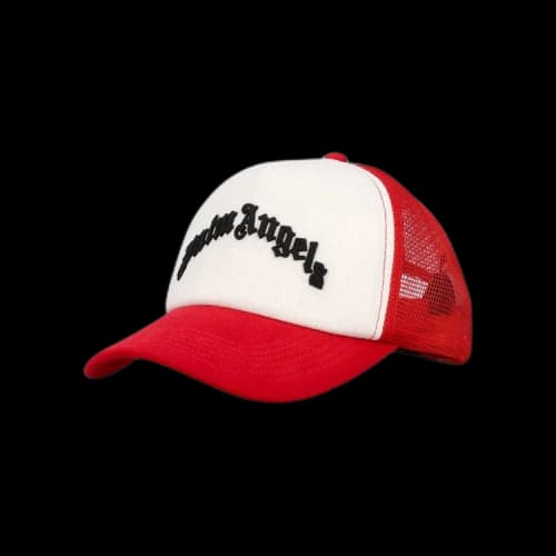 Palm Angels Curved Logo Mesh Cap 'Red/Black'