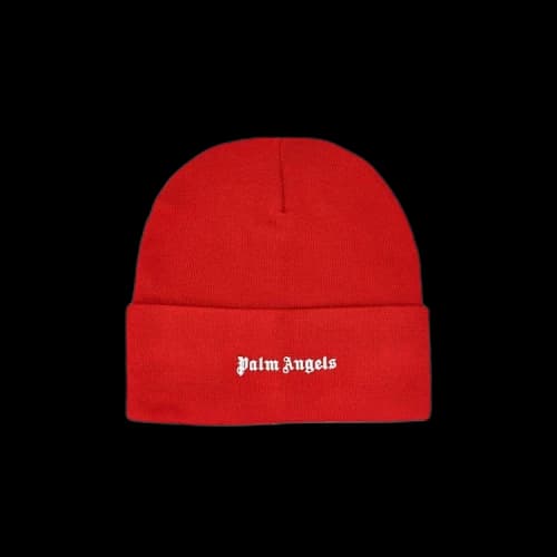 Palm Angels Classic Logo Beanie 'Red/White'