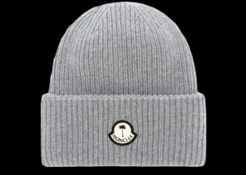Moncler x Palm Angels Ribbed Beanie Grey/White